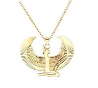 XJPXGIND Ancient Egyptian Mythology Goddess Isis Wings Necklace Pendant Necklace Women Vintage Egypt Gold Color Jewelry