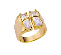 XJPXGIND Anillos de circón cuadrados irregulares para mujer Anillo de apertura geométrico Tendencia Fiesta de bodas Moda Regalo de joyería 2024 Regalos de moda
