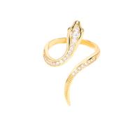 XJPXGIND Anillos serpiente circón diamantes imitación brillantes para mujeres Punk exagerado Ajustable Bala oro Anillos dedo serpiente animal Joyería boda Regalos moda