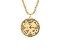XJPXGIND Archangels Samael Seals Pendant The Son of Zacharias In The Desert Vintage Amulet Men Necklace