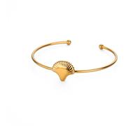 XJPXGIND Brazalete de concha de color dorado para las mujeres Brazaletes de pulsera Declaración femenina Joyería de muñeca de flores Ropa de calle Accesorios Regalos de moda
