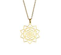 XJPXGIND Chakra Flower of Life Necklace Sacred Geometry Mandala Pendant Good Luck Amulet Jewelry New Year Gift