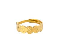 XJPXGIND Chinese Letter Buddhist Rings For Women Men Gold Color Adjustable Finger Ring Female Religion Jewelry Gifts Fashion Gifts