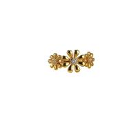 XJPXGIND Circón Margarita Flor Anillos Abiertos Para las Mujeres Apertura Color Dorado Anillo Floral Boda Compromiso Joyería Regalo Regalos de Moda