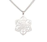 XJPXGIND Coexist Harmony Lotus Pendant Om Religious Symbol Peace Necklace Dharma Wheel of Life Jewelry