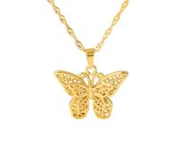 XJPXGIND Collar colgante de mariposa de collares de cadena de onda de agua de color dorado gargantilla de mariposa regalo de joyería femenina regalos de moda