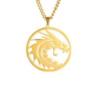 XJPXGIND Dragon Necklace for Men Mythic Totem Ouroboros Vintage Animal Protection Amulet Jewelry
