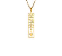 XJPXGIND Eye of Horus Ankh Cross Necklace Egyptian Cartouche Hieroglyph Pendant Ancient Spiritual Jewelry