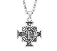 XJPXGIND Fashion Retro Christ Jesus Necklace Rune Cross Pendant For Men Women Punk Amulet Jewelry Gift Dropshipping