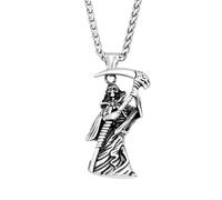 XJPXGIND Fashion Vintage Death Skull Pendant Punk Reaper Necklace For Men Unique Amulet Jewelry Gifts Dropshipping