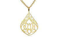 XJPXGIND Filigree Lotus Flower Women Necklace Buddhist Mandala Lotus Pendant Yoga Spiritual Jewelry