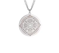 XJPXGIND Fortune Wheel AGLA INRI Men Necklace Solomon Wealth Amulet Michael Uriel Raphael Gabriel Archangel Seal