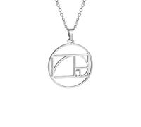 XJPXGIND Golden Ratio Rectangle Necklace??Fibonacci Geometric Pendants Jewelry Mathematics Gift