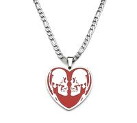 XJPXGIND Goth Heart Shape Pendant Pastel Red Skull Punk Necklace Hip Hop Kpop Gothic Egirl Necklaces Jewelry