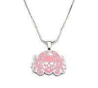 XJPXGIND Gothic Y2K Pink Pastel Goth Skull Necklace Women Crab Choker Egirl Necklaces Party Hip Hop Jewelry