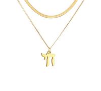 XJPXGIND Hebrew Letter Hai Chai Symbol Necklace Jewish Life Symbol Chai Pendant Protection Amulet Jewelry