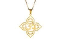 XJPXGIND Lotus Flower Mandala OM AUM Symbol Necklace Buddhist Chakra Yoga Jewelry Spiritual Amulet