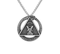 XJPXGIND Mens Necklace Demon Seal of Lucifer Satanic Pendant Necklace Cobra Devil Eyes Pendant Gothic Pagan Satan Jewelry