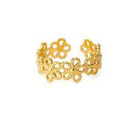 XJPXGIND Minimalista Anillos de flores de encaje hueco para mujer Anillo de color dorado Estética femenina JFashion ewelry Regalo anillos Regalos de moda