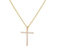 XJPXGIND Moda Clásica Circón Brillante Collar Colgante de Cruz para las Mujeres Collares de Cadena de Color de Oro Boda Pareja Joyería Regalos de Moda
