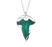 XJPXGIND Movie The Lord Arwen Evenstar Necklace Elf Princess Arwen Twilight Star Green Leaf Pendant Necklaces for Women Jewelry Gift