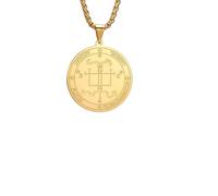 XJPXGIND Seal of The Archangel Gabriel Necklace God Is My Strength Solomon Amulet Bless Michaelmas Jewelry