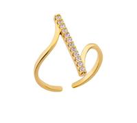 XJPXGIND Simple Anillo geométrico de circón brillante para las mujeres Apertura del anillo Anillo de dedo de boda Joyería Regalos de fiesta Regalos de moda
