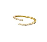 XJPXGIND Simple Brillante Circón Apertura Anillos Ajustables para las Mujeres Doble Capa Anillo de Boda de Compromiso de Lujo Femme Joyería de Lujo Regalo Regalos de Moda