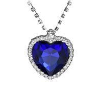 XJPXGIND TITANIC Heart Of the Ocean Necklace Love Forever Blue Red Crystal Pendants Necklace Women Wedding Jewelry Gift