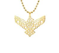XJPXGIND Trinity Knot Raven Necklace Norse Pagan Helm of Awe Aegishjalmur Mythology Animal Bird Jewelry