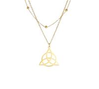 XJPXGIND Triquetra Symbol Double Layer Necklace The Holy Trinity Irish Witch Knot Amulet of Protection Love Honor Religious Gift