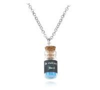 XJPXGIND TV Breaking Bad Metal Pendant Necklace Inspired Crystal Sky Blue Vial Cork Bottle Necklace for Woman Men Keyring Jewelry
