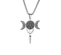 XJPXGIND unisex gothic necklace Ancient Greek Triple Moon Goddess Healing Necklace Celtic Sunset Moon Pendant Lucky Amulet Jewelry congratulations gifts