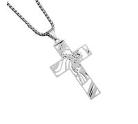 XJPXGIND unisex gothic necklace Catholic Jesus Cross Pendant Necklace for Men Women Vintage Christian Prayer Jewelry congratulations gifts