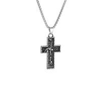 XJPXGIND unisex gothic necklace Christian Savior Cross Pendant Lucky Prayer Necklace for Women Men Religious Lucky Amulet Jewelry congratulations gifts