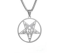 XJPXGIND unisex gothic necklace Church of Satan Jewelry Lucifer Buffy Met Inverted Pentacle Seal for Men Lucky Charm Pendant Necklace Jewelry congratulations gifts