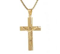 XJPXGIND unisex gothic necklace Classic Golden Christian Jesus Cross Bible Pendant Necklace Women's Fashion Lucky Amulet Jewelry Gift congratulations gifts