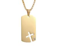 XJPXGIND unisex gothic necklace Cross Zirconia Dog Tag Pendant Necklace Personalized Hip Hop Jewelry Gift for Men and Women congratulations gifts
