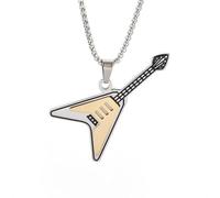 XJPXGIND unisex gothic necklace Design Rock Electric Guitar Bass Pendant Necklace with Chain for Men Women Music Lovers Fashion Jewelry congratulations gifts