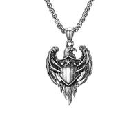 XJPXGIND unisex gothic necklace Double Sided Retro Army Brand Eagle Necklace For Men Punk Hip Hop Men Biker Pendant Jewelry Gift Wholesale congratulations gifts