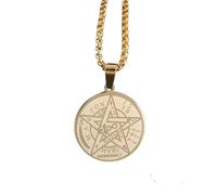 XJPXGIND unisex gothic necklace European and American Popular Steel Solomon Magic Amulet Pendant Fashion Seven Angel Necklace congratulations gifts