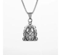 XJPXGIND unisex gothic necklace Fashion Classic Five Pointed Star Bell Pendant Necklace Men's Motorcycle Riding Rock Trend Banquet Accessories congratulations gifts