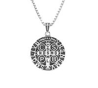 XJPXGIND unisex gothic necklace Fashion Vintage San Benito Exorcist Pendant Punk Christian Jesus Necklace For Men Women Amulet Jewelry Wholesale congratulations gifts
