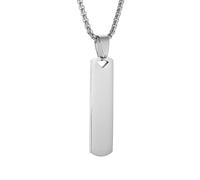 XJPXGIND unisex gothic necklace Glossy Engravable Rectangular Pendant Necklace for Men Fashion Simple Punk Jewelry Personalized Gift congratulations gifts