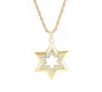 XJPXGIND unisex gothic necklace Hip Hop Ice Crystal Zirconia Star of David Hexagram Pendant Necklace for Men Trendy Amulet Israeli Jewish Jewelry Gift congratulations gifts