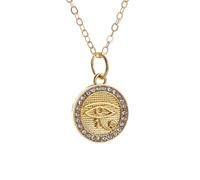 XJPXGIND unisex gothic necklace Hip Hop Ice Out Eye of Horus Round Medal Pendant Necklace for Men and Women Ancient Egyptian Patron Saint Amulet Jewelry Gift congratulations gifts