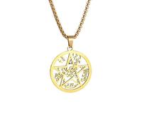 XJPXGIND unisex gothic necklace Jewish Hebrew Tetragrammaton Wicca Pentagram Pendant Necklace Israeli Religious Amulet Jewelry congratulations gifts