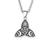 XJPXGIND unisex gothic necklace New Nordic Vikings Sun And Moon Celtic Knots Pendant For Men Women Viking Witch Knot Necklaces Amulet Jewelry congratulations gifts