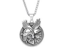 XJPXGIND unisex gothic necklace Nordic Vikings Warrior Horns Helmet Pendant Necklace For Man Odin's Raven Necklaces Antique Amulet Jewelry Gifts congratulations gifts