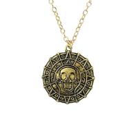 XJPXGIND unisex gothic necklace Pirates of The Caribbean Necklace Aztec Coin Vintage Captain Jack Sparrow Medal Pendant Necklace congratulations gifts